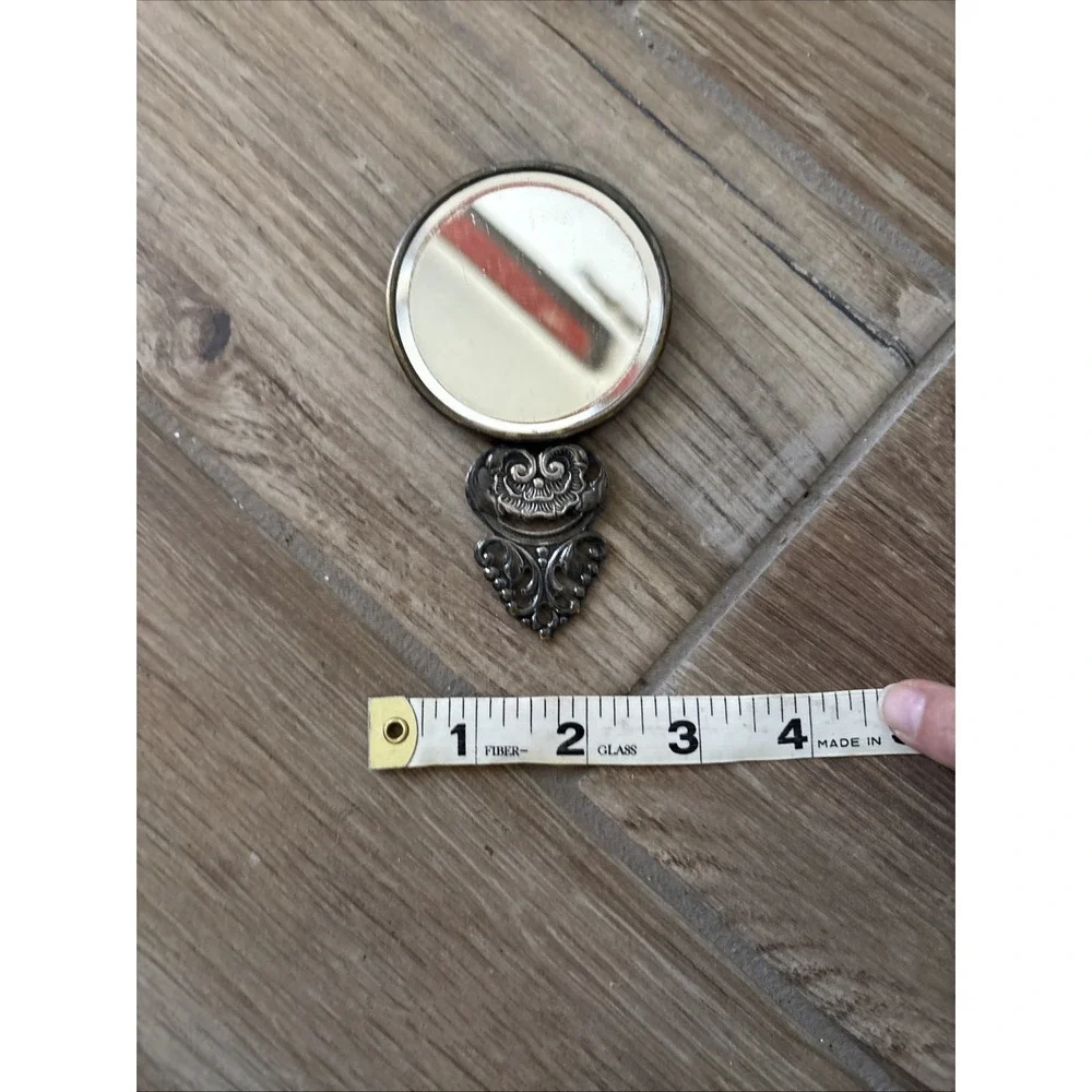 Hans Jensen Pocket Beveled Mirror Silver plate Vintage MCM Handheld Makeup 4.25